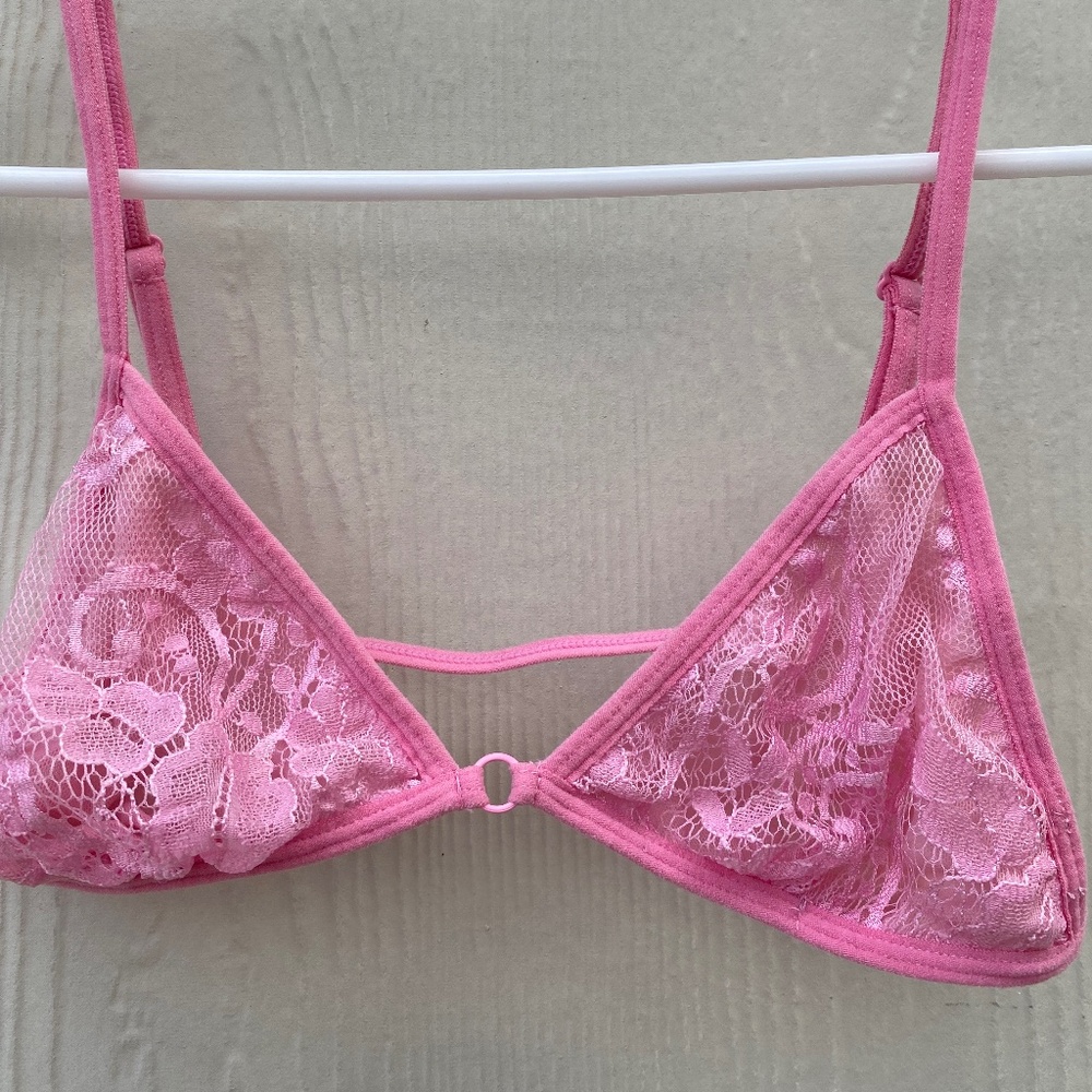Boutine La soft pink lace minimal bralette size S